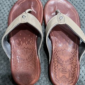 NEW Olukai Kulia leather flip flops sandals men’s size 10